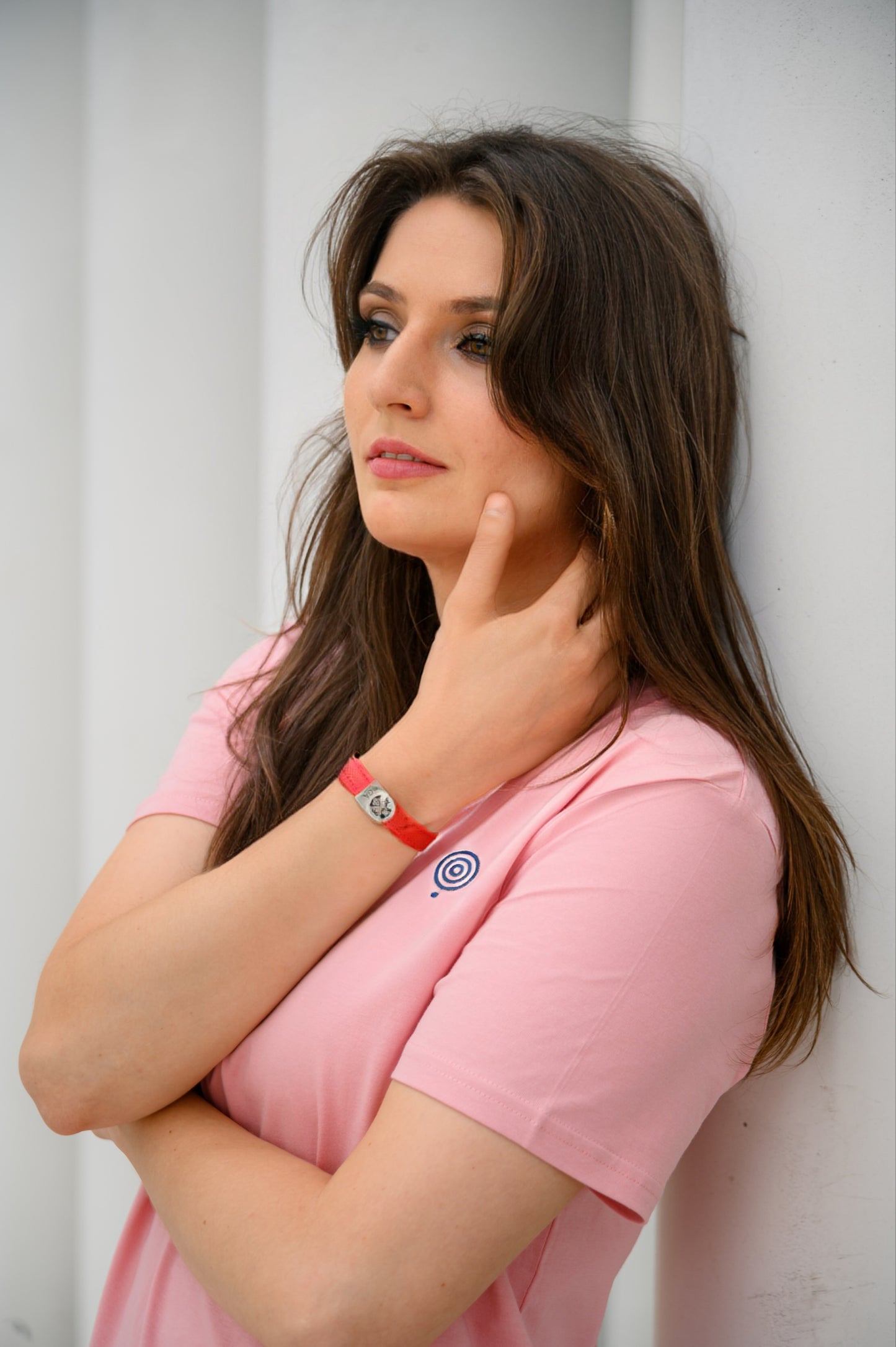 "PEPPER" red leather WRISTBANDS